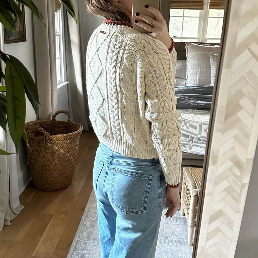 Trovata Cream Cable Knit Cardigan - Picture 4 of 8